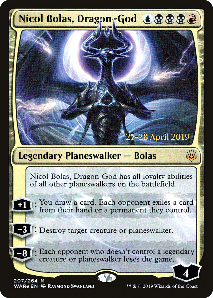 Nicol Bolas, Dragon-God [War of the Spark Prerelease Promos] | Silver Goblin