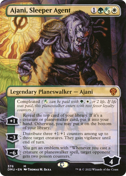 Ajani, Sleeper Agent (Borderless) (376) [Dominaria United] Foil