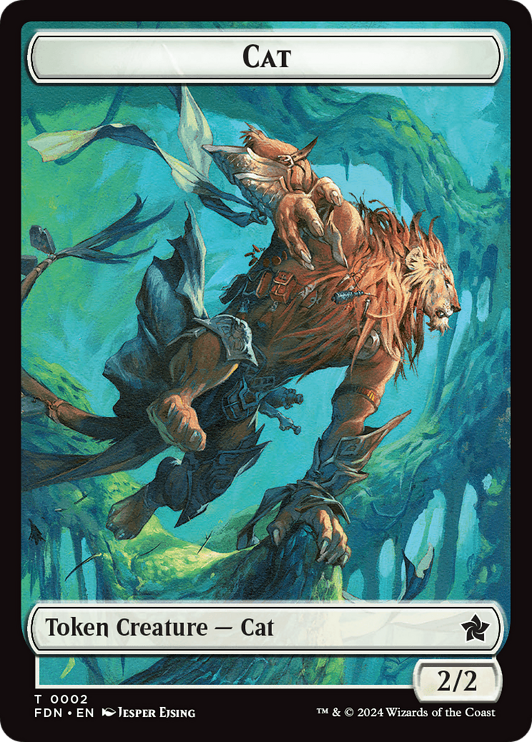 Cat (0001) // Cat (0002) Doubled-Sided Token [Foundations Tokens] | Silver Goblin