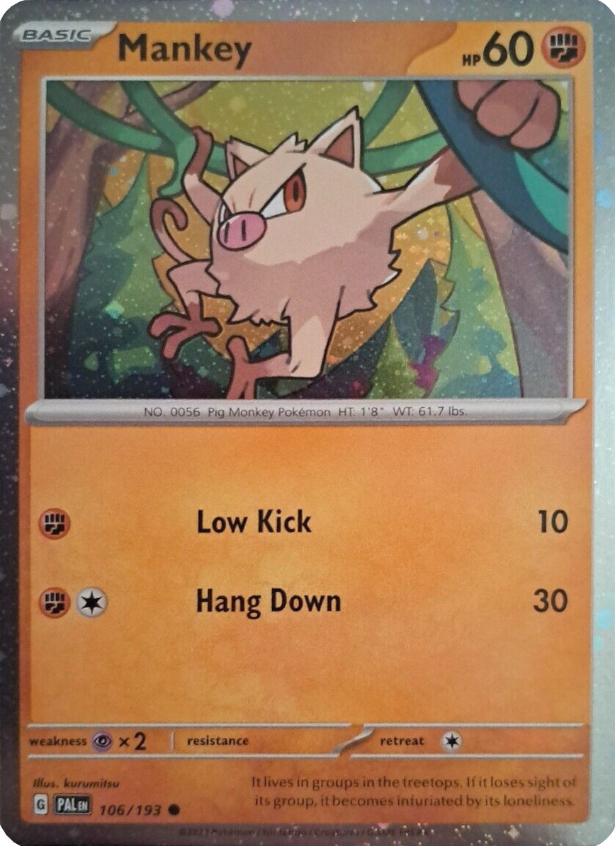 Mankey (106/193) (Cosmos Holo) [Scarlet & Violet: Paldea Evolved] | Silver Goblin