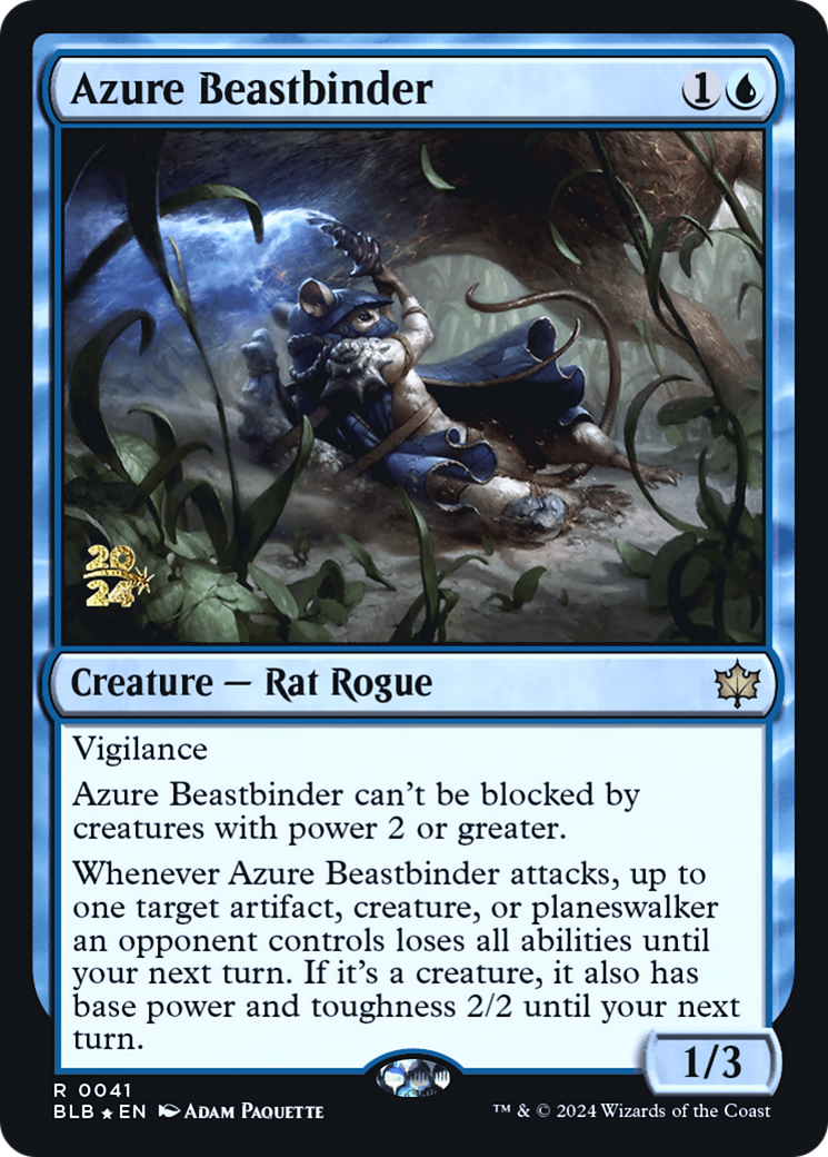 Azure Beastbinder [Bloomburrow Prerelease Promos] | Silver Goblin