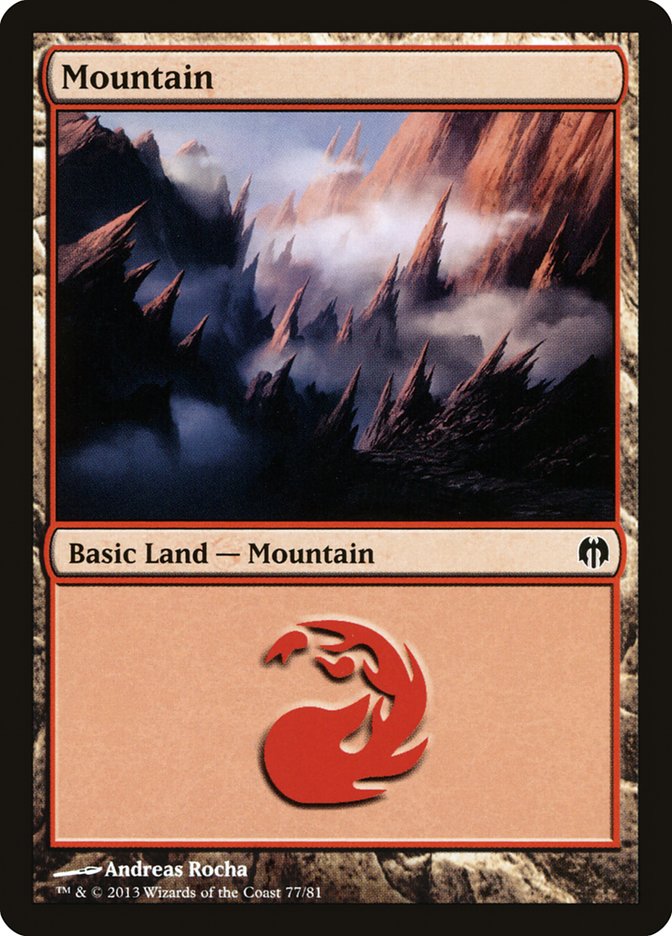 Mountain (77) [Duel Decks: Heroes vs. Monsters] | Silver Goblin