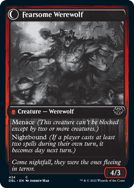 Fearful Villager // Fearsome Werewolf [Innistrad: Double Feature] | Silver Goblin