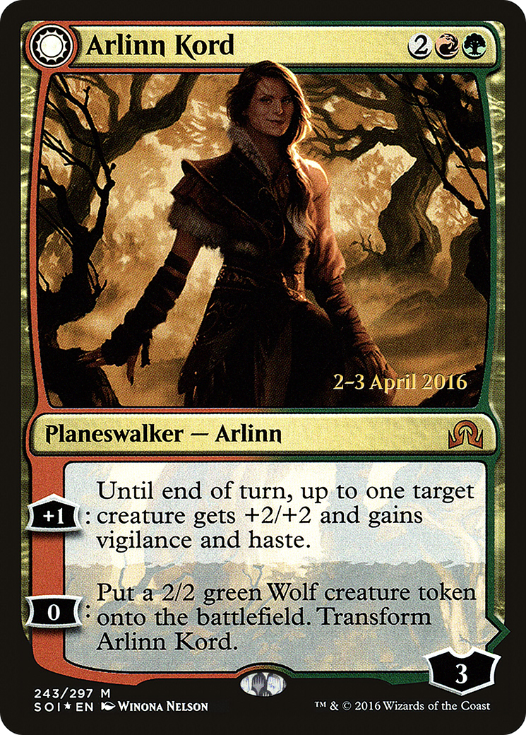 Arlinn Kord // Arlinn, Embraced by the Moon [Shadows over Innistrad Prerelease Promos] | Silver Goblin