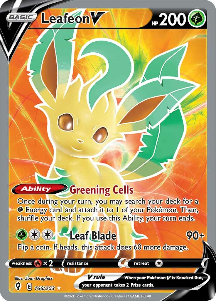 Leafeon V (166/203) [Sword & Shield: Evolving Skies] | Silver Goblin