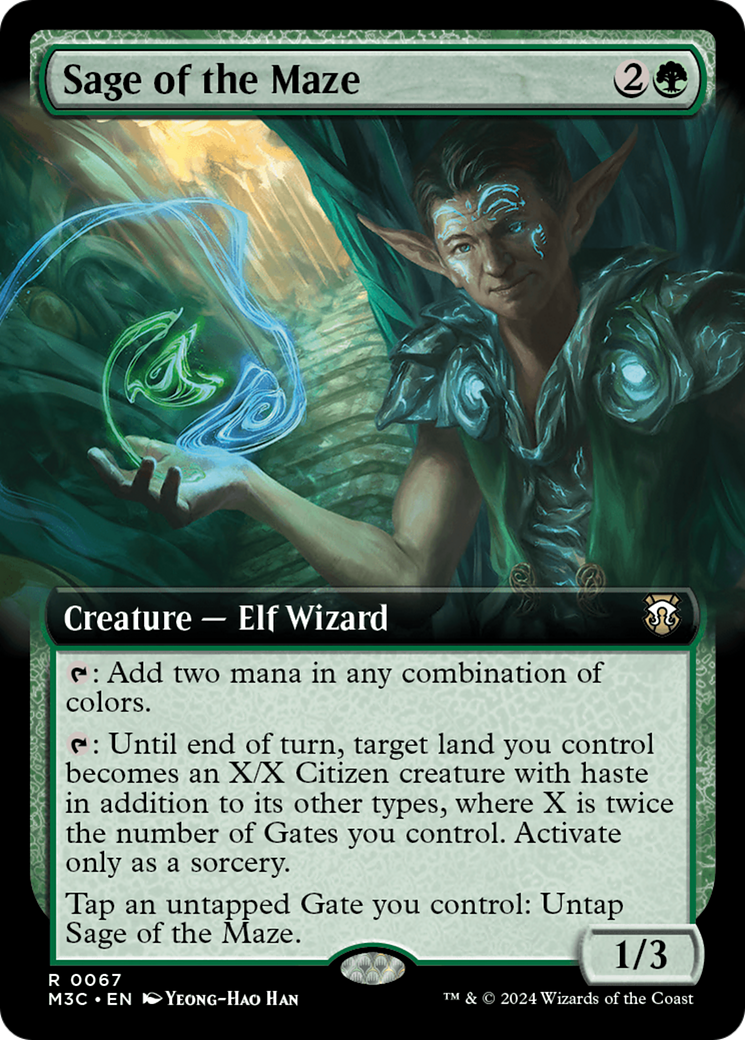 Sage of the Maze (Extended Art) (Ripple Foil) [Modern Horizons 3 Commander] | Silver Goblin