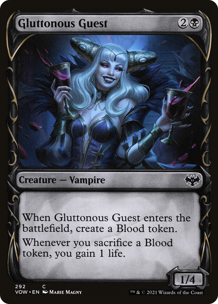 Gluttonous Guest (Showcase Fang Frame) [Innistrad: Crimson Vow] | Silver Goblin