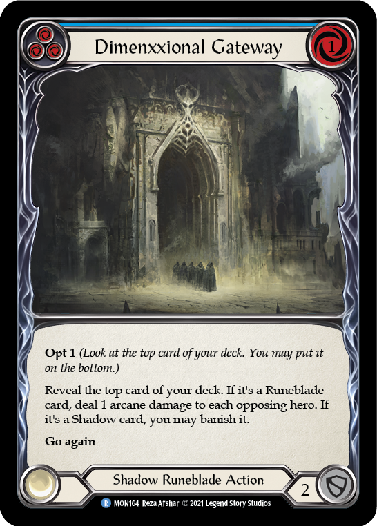 Dimenxxional Gateway (Blue) [MON164] (Monarch)  1st Edition Normal | Silver Goblin