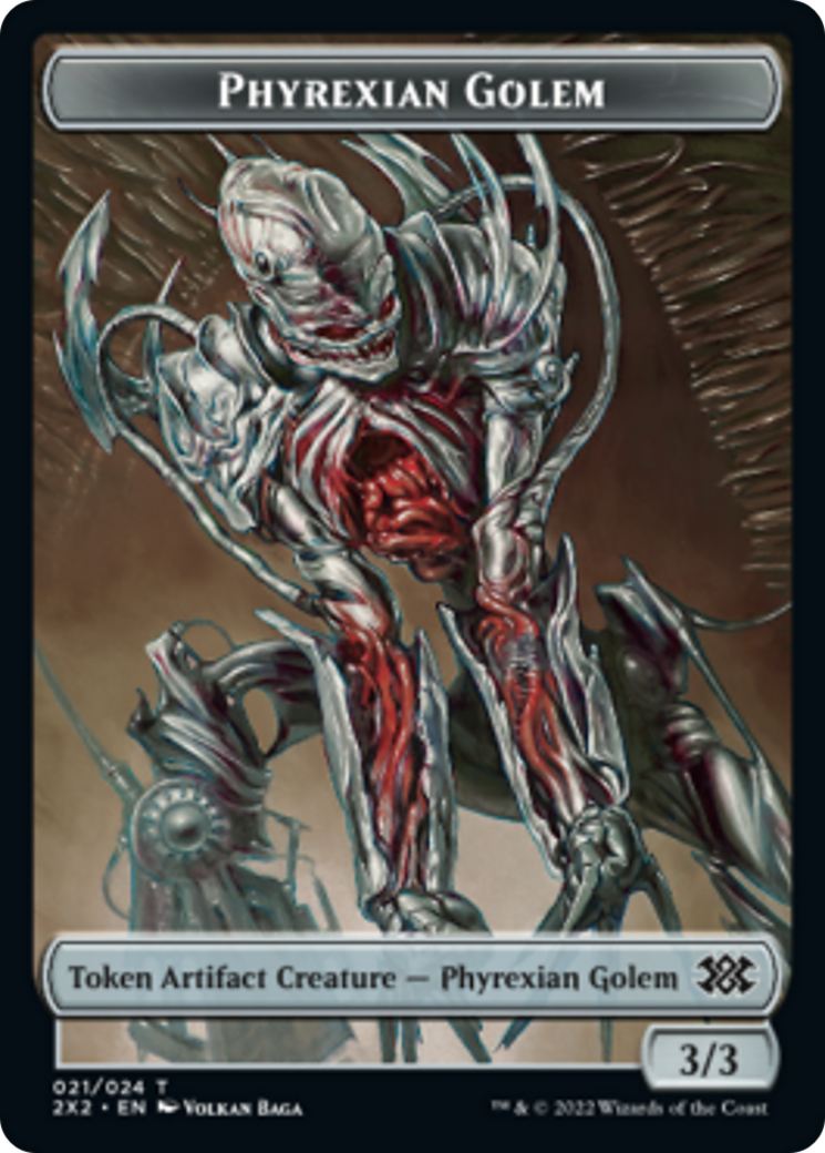 Saproling // Phyrexian Golem Double-Sided Token [Double Masters 2022 Tokens] | Silver Goblin