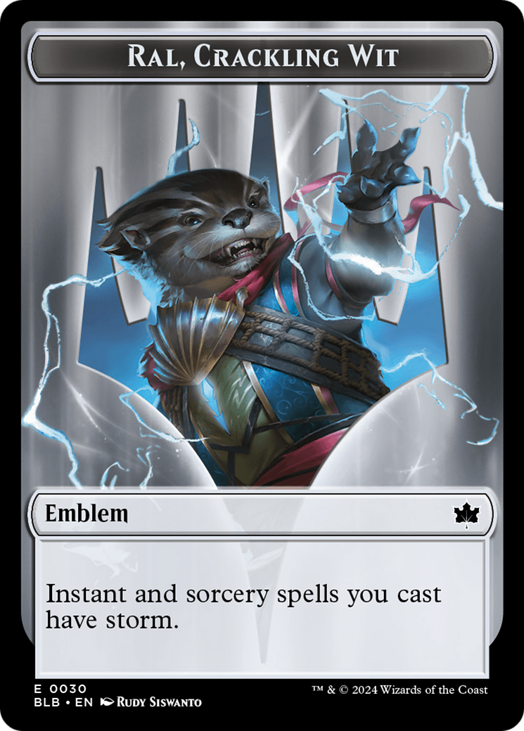 Emblem - Ral, Crackling Wit [Bloomburrow Tokens] | Silver Goblin