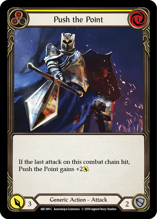 Push the Point (Yellow) 1st Edition Rainbow Foil (ARC189) - Arcane Rising | Silver Goblin