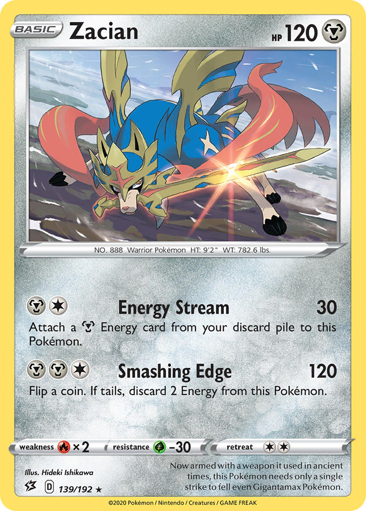 Zacian (139/192) (Cracked Ice Holo) (Theme Deck Exclusives) [Sword & Shield: Rebel Clash] | Silver Goblin