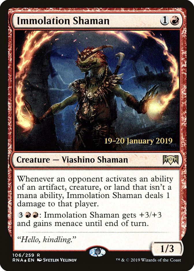 Immolation Shaman [Ravnica Allegiance Prerelease Promos] | Silver Goblin