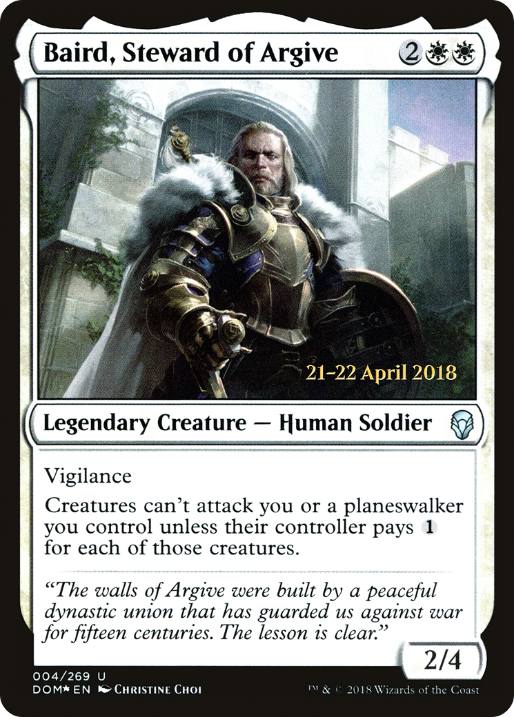 Baird, Steward of Argive [Dominaria Prerelease Promos] | Silver Goblin