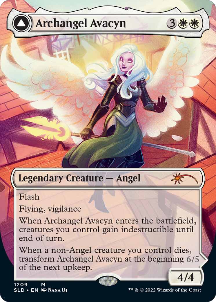 Archangel Avacyn // Avacyn, the Purifier (Display Commander) (Borderless) [Secret Lair: From Cute to Brute] Foil