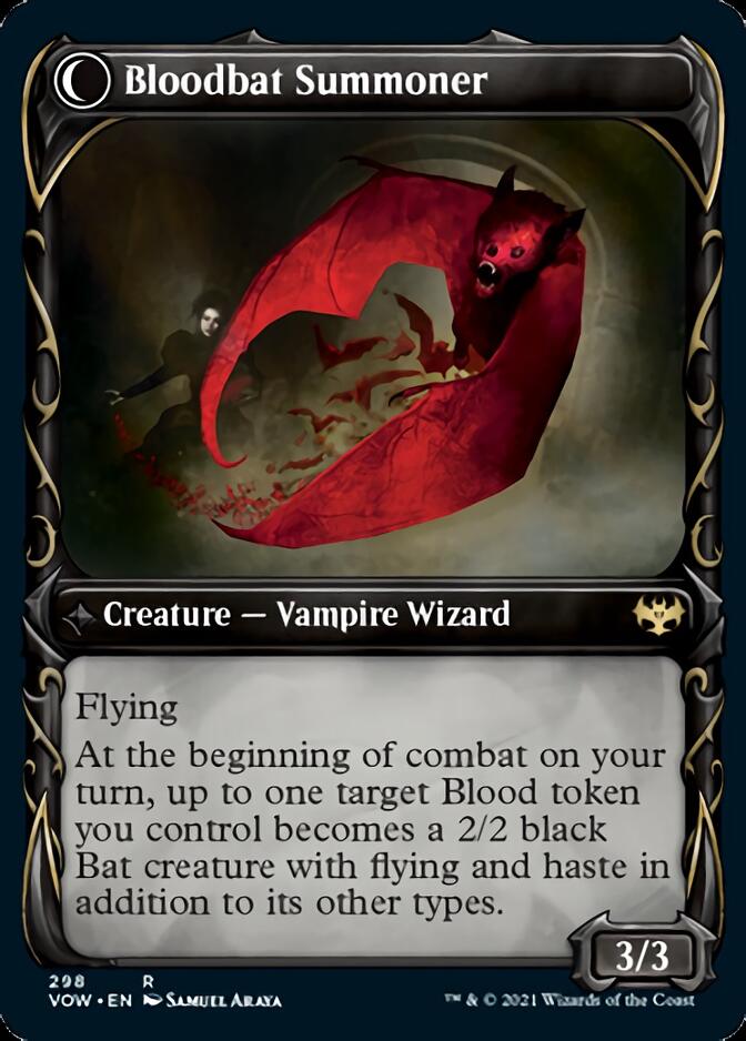 Voldaren Bloodcaster // Bloodbat Summoner (Showcase Fang Frame) [Innistrad: Crimson Vow] | Silver Goblin