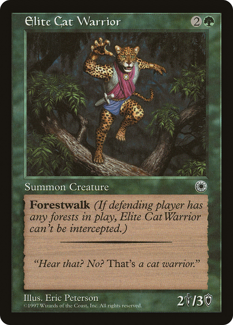 Elite Cat Warrior (With Flavor Text) [Portal] | Silver Goblin