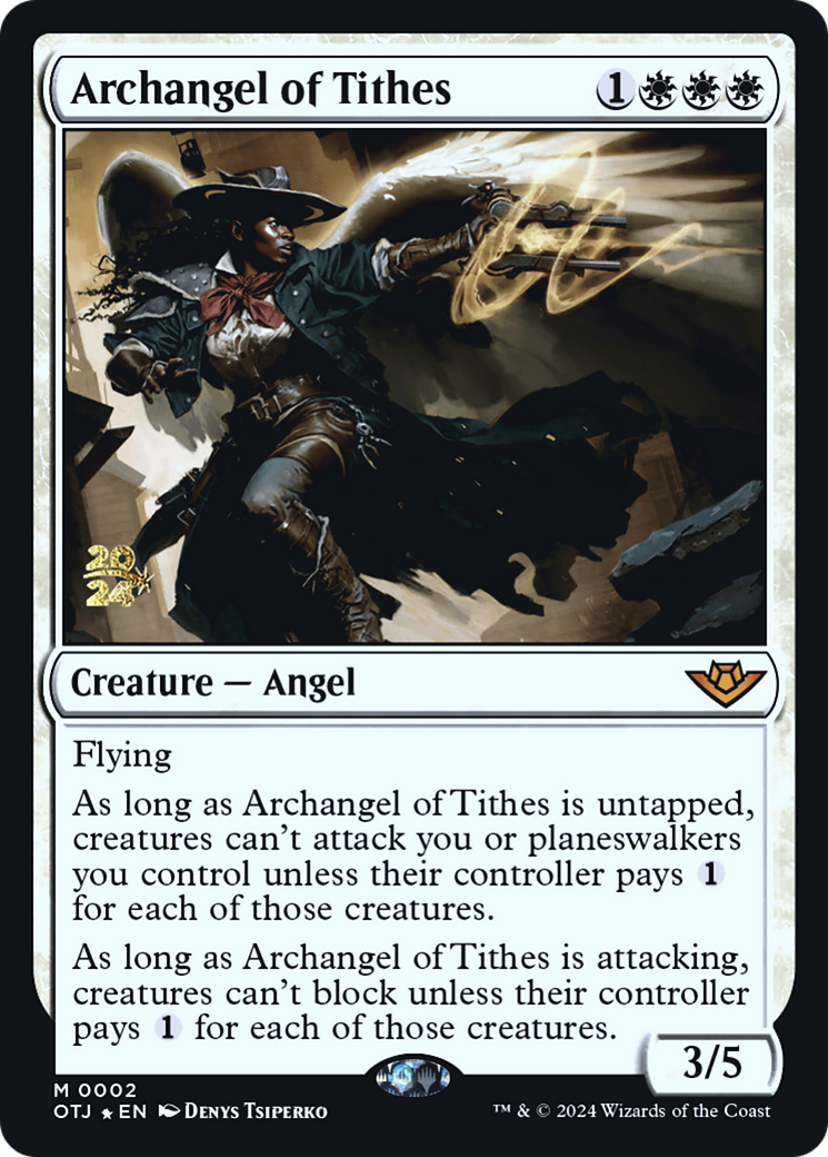 Archangel of Tithes [Outlaws of Thunder Junction Prerelease Promos] | Silver Goblin