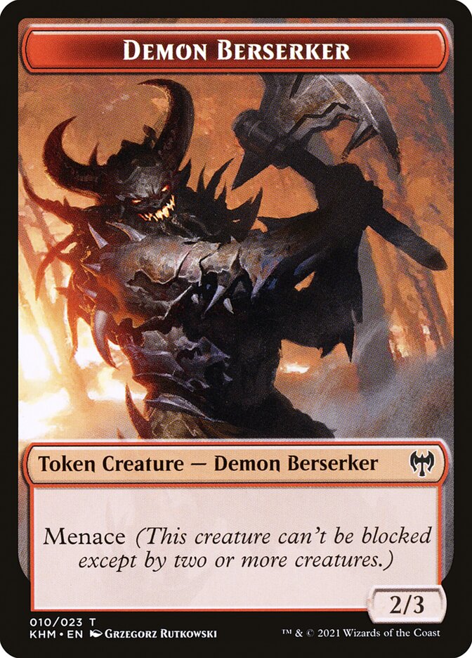 Treasure // Demon Berserker Double-Sided Token [Kaldheim Tokens] | Silver Goblin