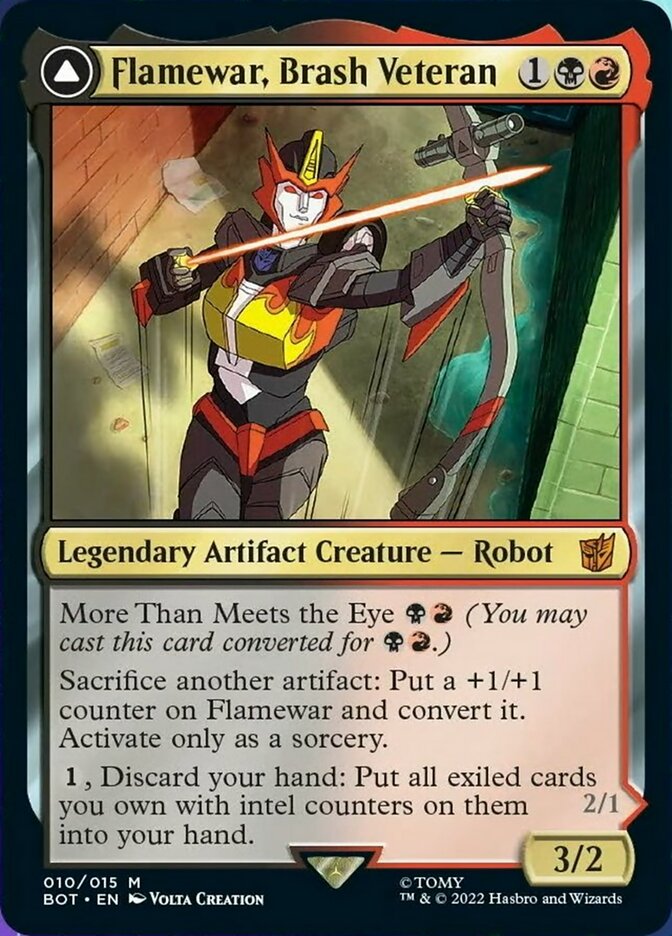 Flamewar, Brash Veteran // Flamewar, Streetwise Operative [Transformers] | Silver Goblin