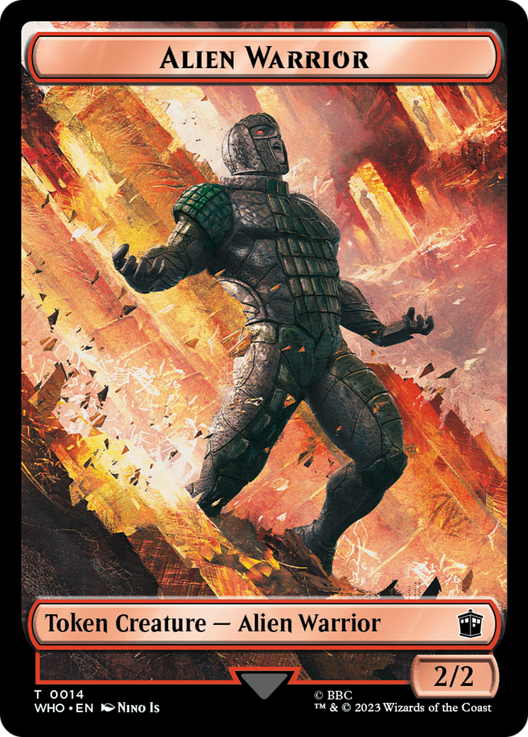 Alien Rhino // Alien Warrior Double-Sided Token [Doctor Who Tokens] | Silver Goblin