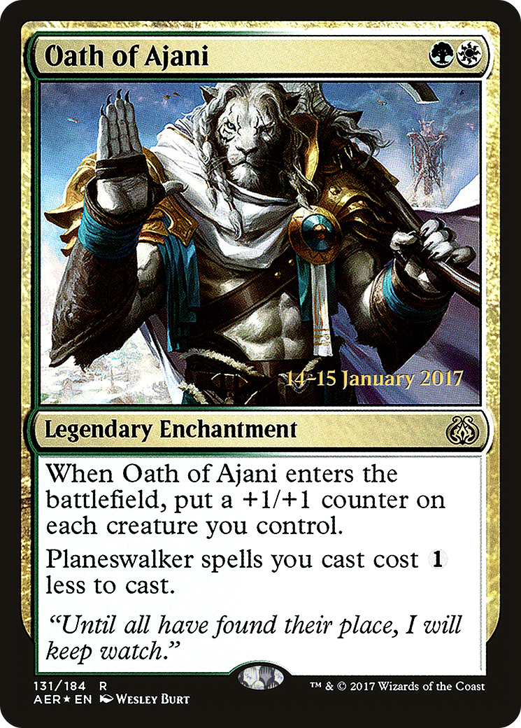 Oath of Ajani [Aether Revolt Prerelease Promos] | Silver Goblin