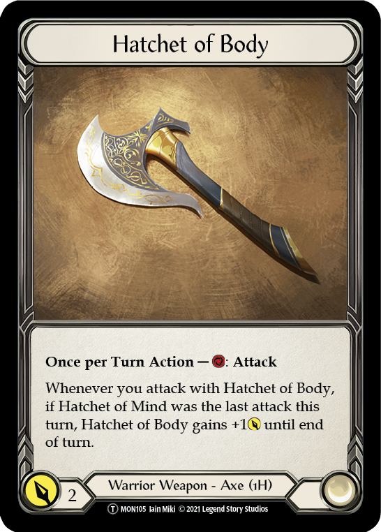 Hatchet of Body // Boltyn [U-MON105 // U-MON030] (Monarch Unlimited)  Unlimited Normal | Silver Goblin