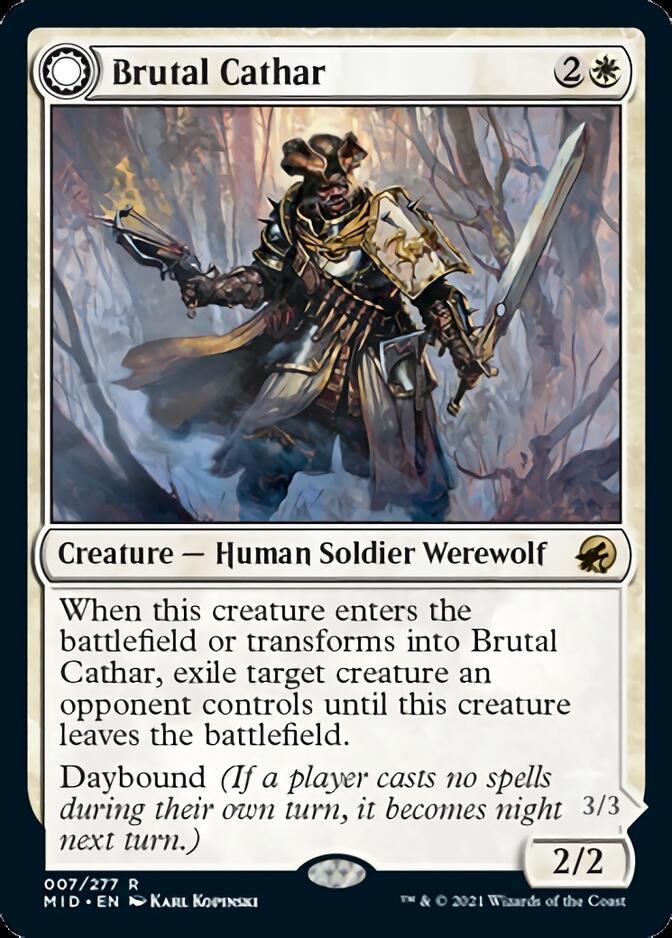 Brutal Cathar // Moonrage Brute [Innistrad: Midnight Hunt] | Silver Goblin