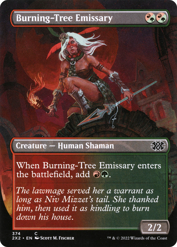 Burning-Tree Emissary (Borderless Alternate Art) [Double Masters 2022] | Silver Goblin