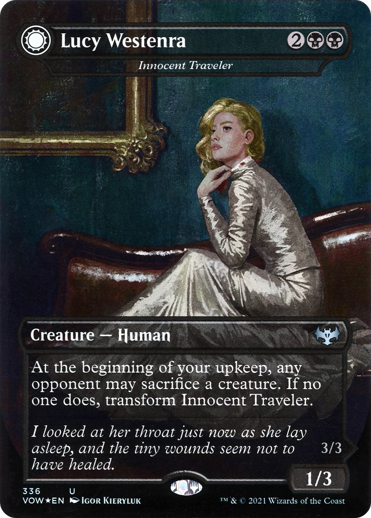 Innocent Traveler // Malicious Invader - Lucy Westenra // Lucy, Arisen Vampire [Innistrad: Crimson Vow] | Silver Goblin