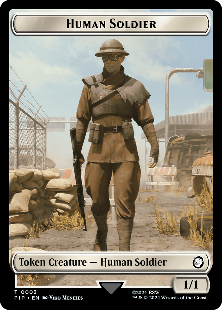 Radiation // Human Soldier Double-Sided Token [Fallout Tokens] | Silver Goblin