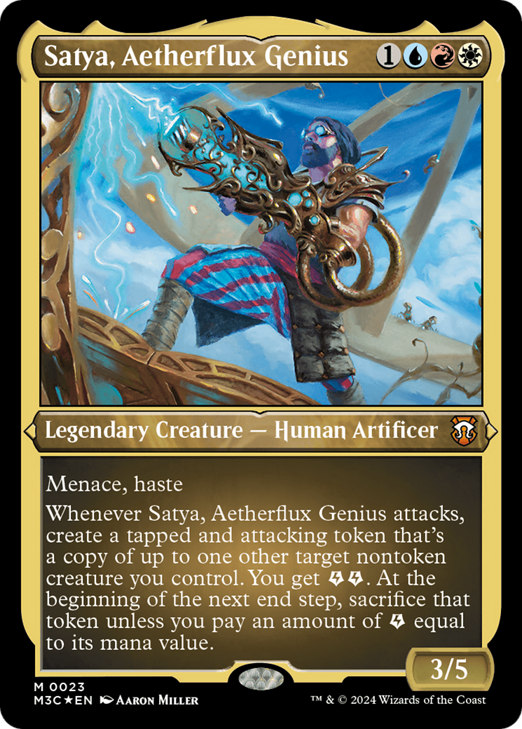 Satya, Aetherflux Genius (Foil Etched) [Modern Horizons 3 Commander] | Silver Goblin