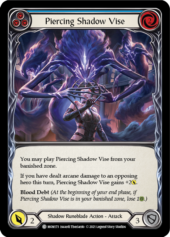 Piercing Shadow Vise (Blue) [MON173] (Monarch)  1st Edition Normal | Silver Goblin