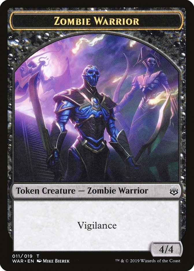 Zombie Warrior Token [War of the Spark Tokens] | Silver Goblin