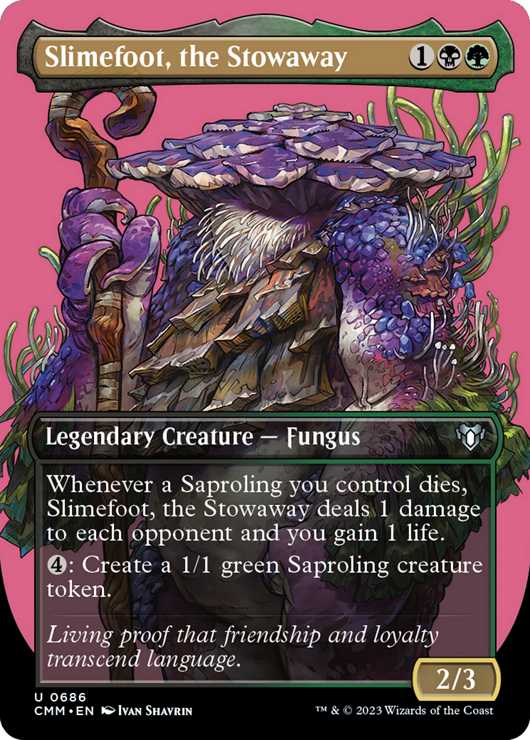 Slimefoot, the Stowaway (Borderless Profile) [Commander Masters] | Silver Goblin