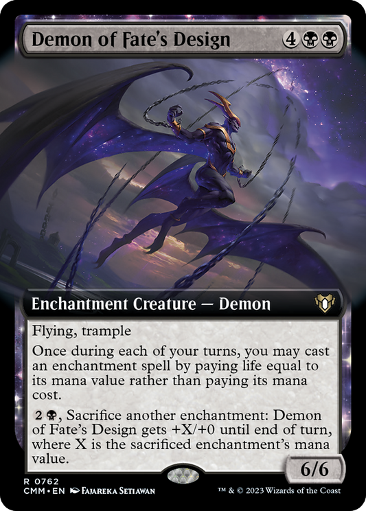 Demon of Fate's Design (Extended Art) [Commander Masters] Foil