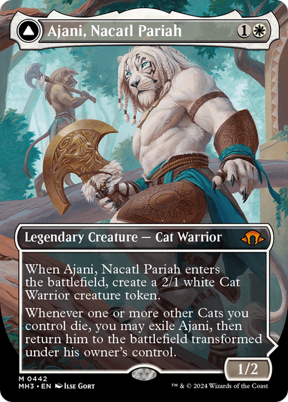 Ajani, Nacatl Pariah // Ajani, Nacatl Avenger (Borderless) [Modern Horizons 3] Foil