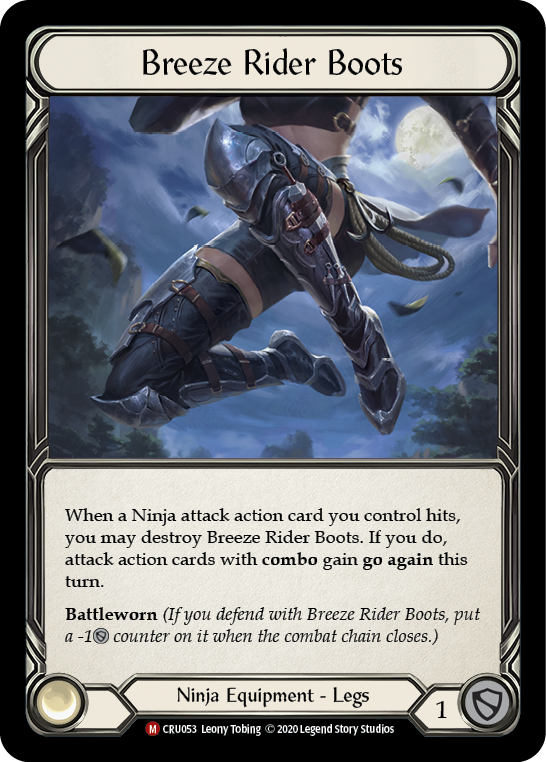 Breeze Rider Boots [CRU053] (Crucible of War)  1st Edition Cold Foil | Silver Goblin