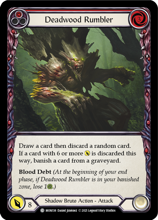 Deadwood Rumbler (Red) [MON138] (Monarch)  1st Edition Normal | Silver Goblin