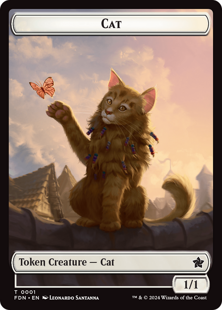 Cat (0001) // Cat (0002) Doubled-Sided Token [Foundations Tokens] | Silver Goblin