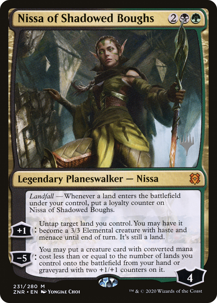 Nissa of Shadowed Boughs (Promo Pack) [Zendikar Rising Promos] | Silver Goblin