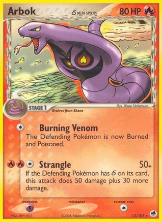 Arbok (13/101) (Delta Species) (Stamped) [EX: Dragon Frontiers] | Silver Goblin