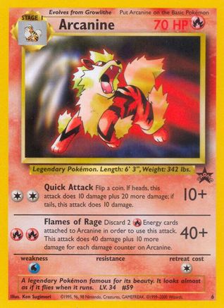 Arcanine (6) [Wizards of the Coast: Black Star Promos] | Silver Goblin