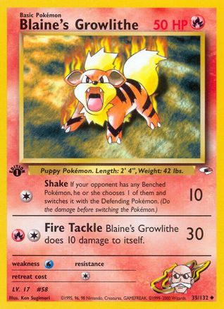 Blaine's Growlithe (35) (35) 1st Edition - Gym Heroes