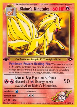 Blaine's Ninetales (21/132) [Gym Challenge 1st Edition] | Silver Goblin