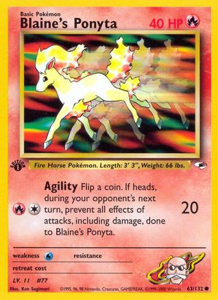 Blaine's Ponyta (63) 1st Edition - Gym Heroes