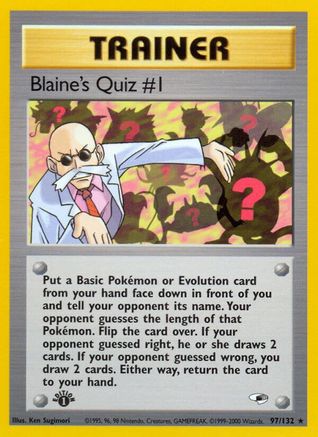 Blaine's Quiz #1 (97) 1st Edition - Gym Heroes