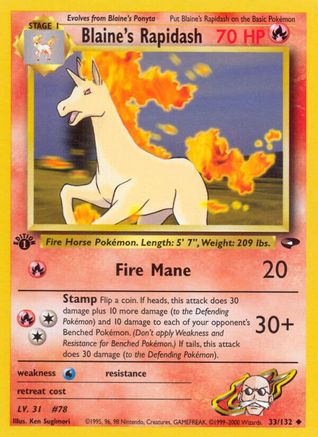 Blaine's Rapidash (33/132) [Gym Challenge Unlimited] | Silver Goblin