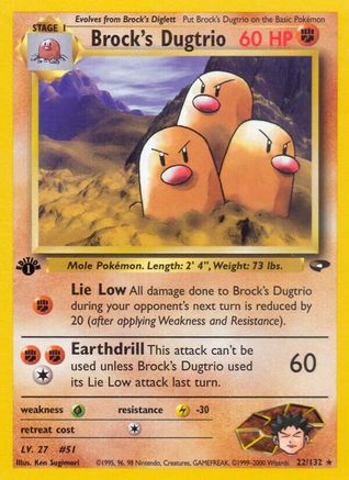 Brock's Dugtrio (22) (1st Edition) - Gym Challenge