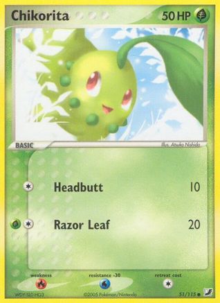 Chikorita (51/115) (Stamped) [EX: Unseen Forces] | Silver Goblin